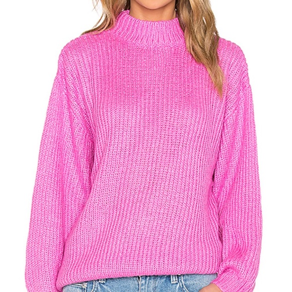 UNIF Sweaters - Unif pink mock neck knit sweater pullover top